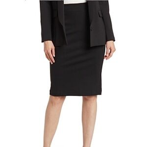 T Tahari Black Stretch Knee Length Maxi Skirt